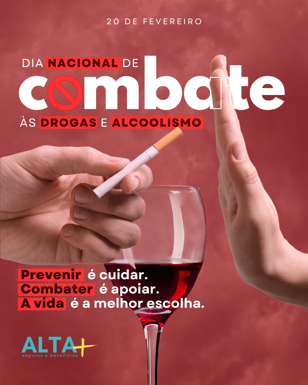 Informação, prevenção e acolhimento fazem diferença. Falar sobre álcool e outras drogas não é julgamento — é cuidado com a saúde e com a segurança. Sinais de alerta: dificuldade de parar, mudanças de humor/comportamento, prejuízos na rotina e situações de risco. Buscar ajuda cedo costuma tornar o caminho mais leve. Onde buscar apoio (Brasil): UBS • CAPS/CAPS AD • Disque Saúde 136 • Urgência: UPA/pronto atendimento ou SAMU 192. Alta+ Seguros 💙 Protegemos o futuro e a prosperidade dos nossos clientes.